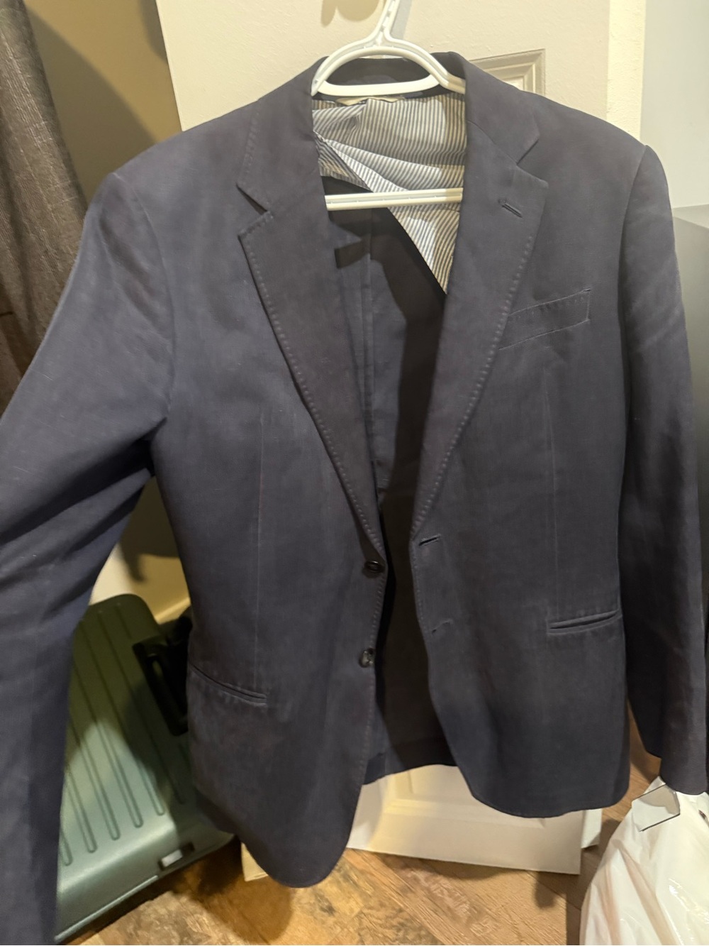 Armani collezioni Men's Navy Linen Blazer 38R - Picture 3 of 13